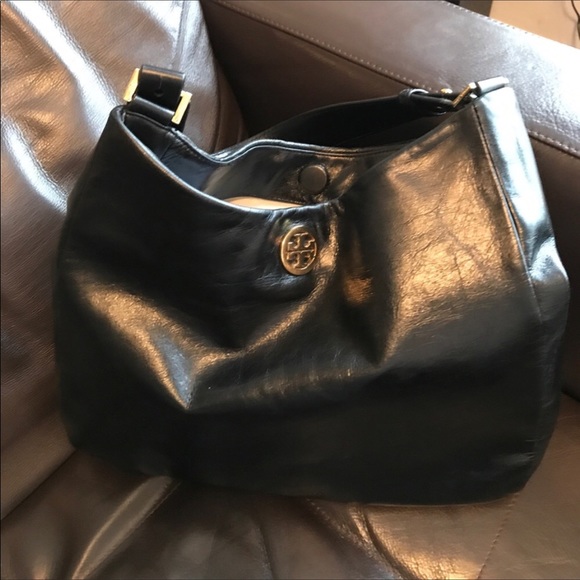 Tory Burch Black Dena Leather Hobo - Picture 4 of 10